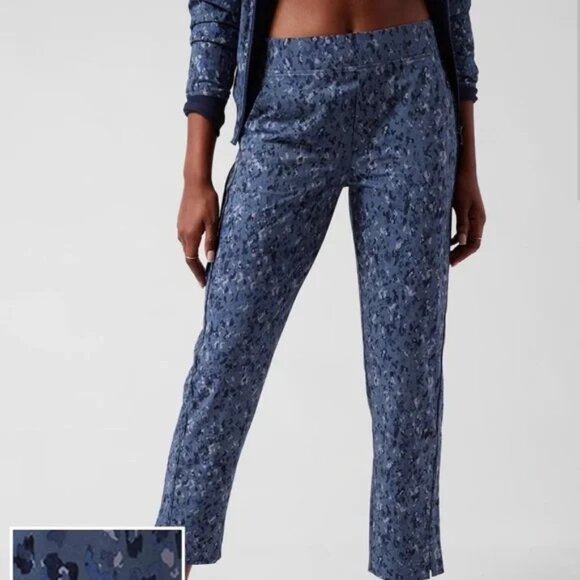 Athleta Pants Brooklyn Ankle Pull On Captivate Chrome Blue Stretch Womens 10 - Picture 11 of 11